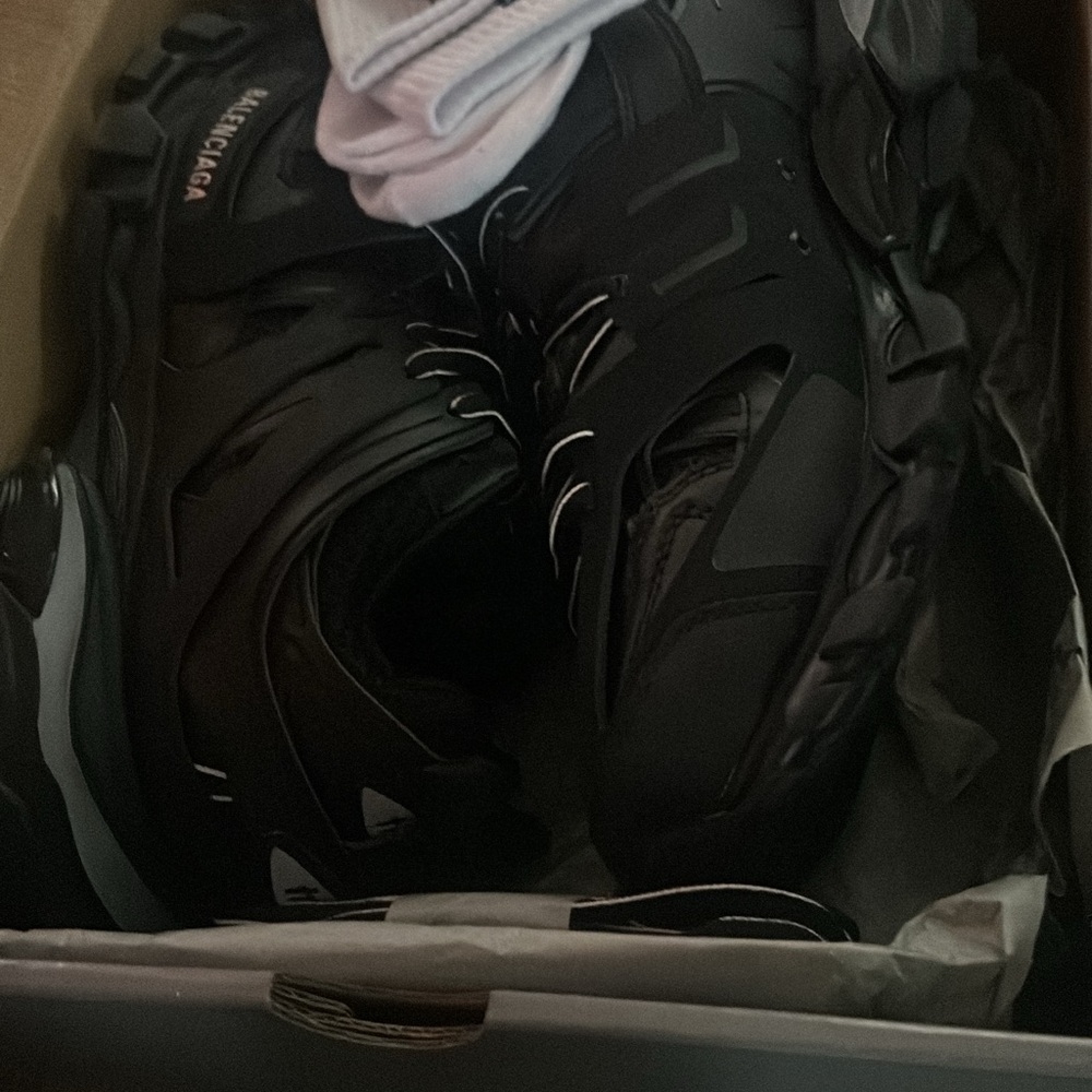 Balenciaga Black and White Athletic Shoes